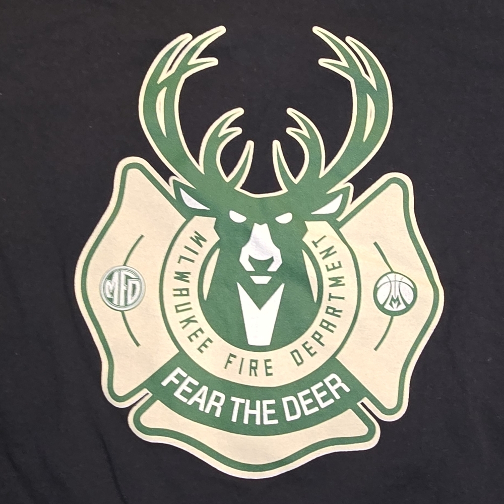 Milwaukee Bucks / Milwaukee Fire Department MFD Black T-Shirt